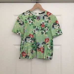 Green tropical Zara top